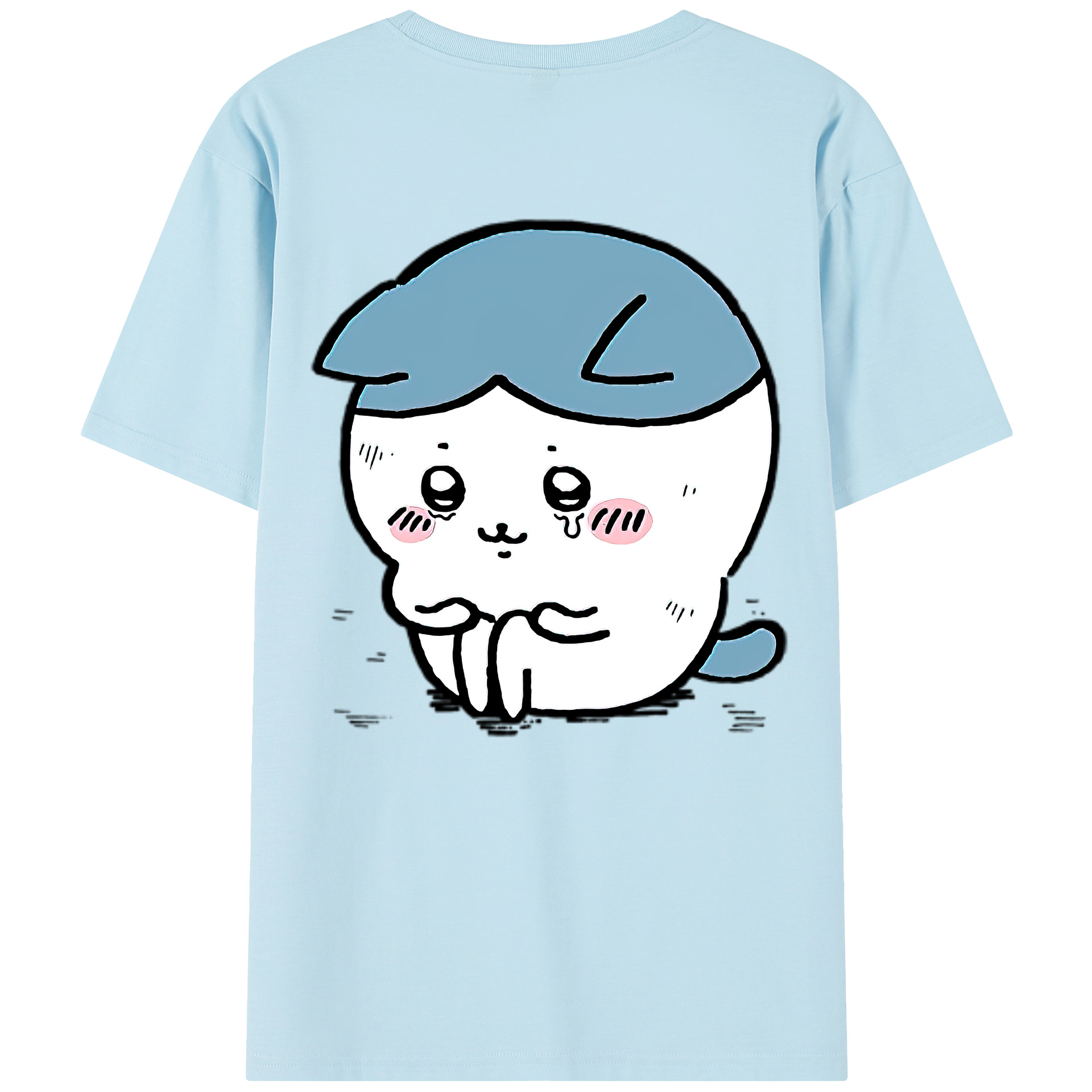 （画像用） ちいかわ ハチワレ Chii-kawa hachiware 綿100％半袖Tシャツ（背面プリント）